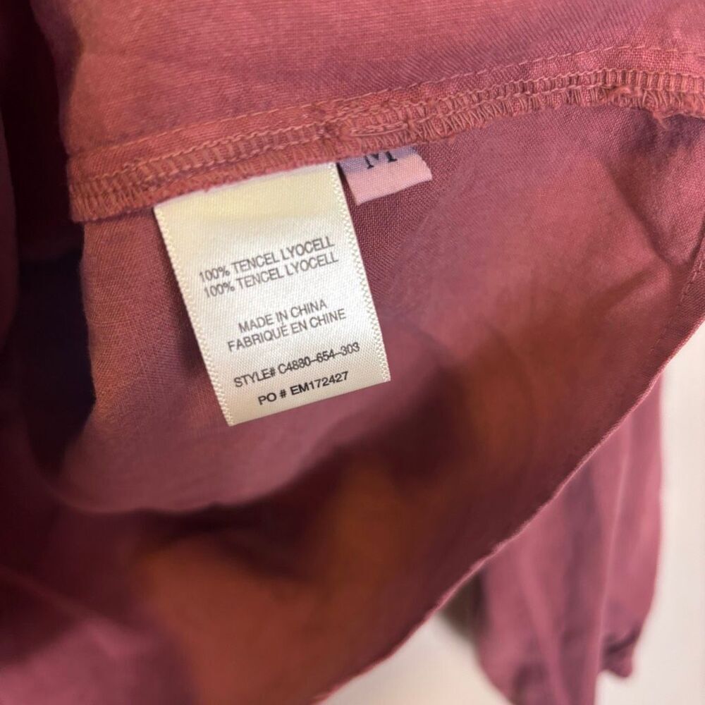 Cloth & Stone Pink Button Front Long Sleeve Blouse Top Size Medium - Picture 6 of 6